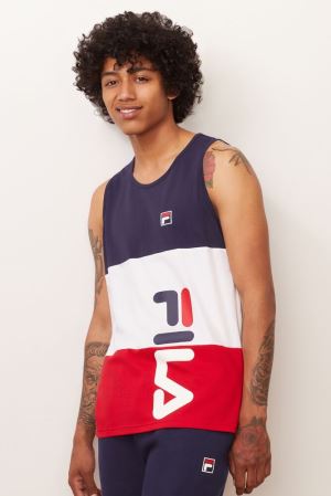 FILA Sora Tank Vests White / Red,Mens Clothing | CA.IVKJLE423